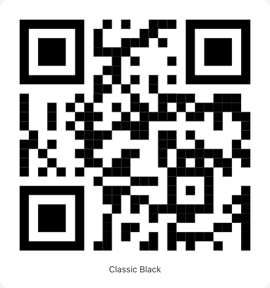Classic Black QR code style