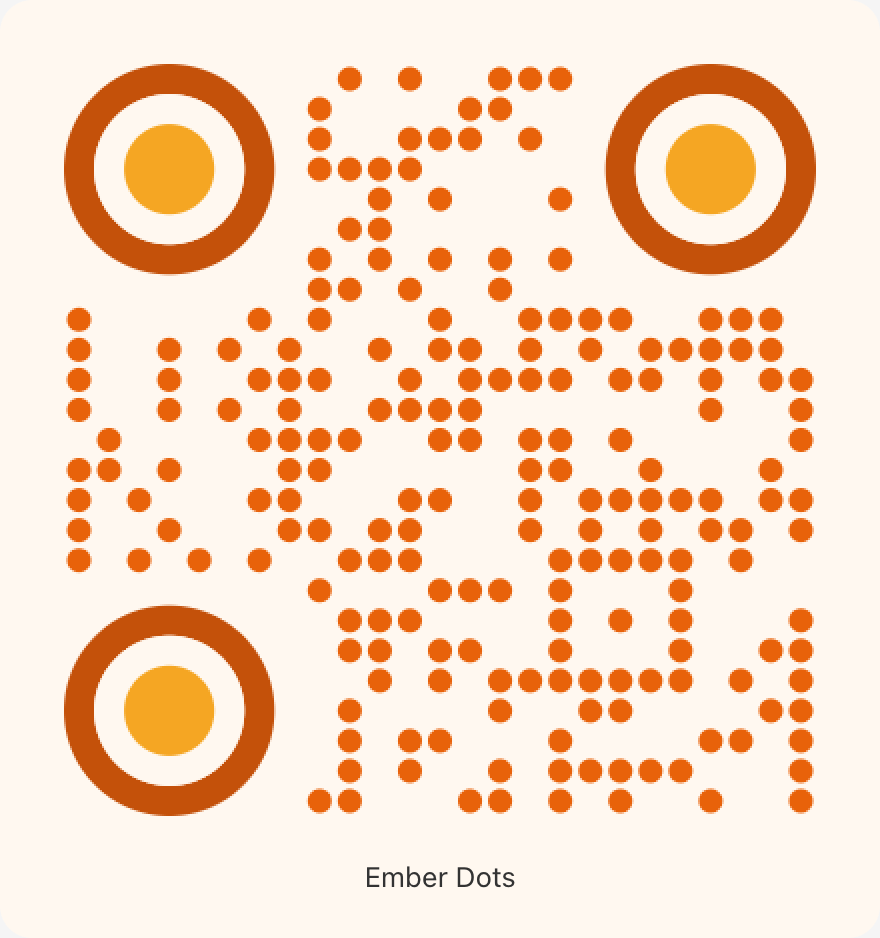 Ember Dots QR code style