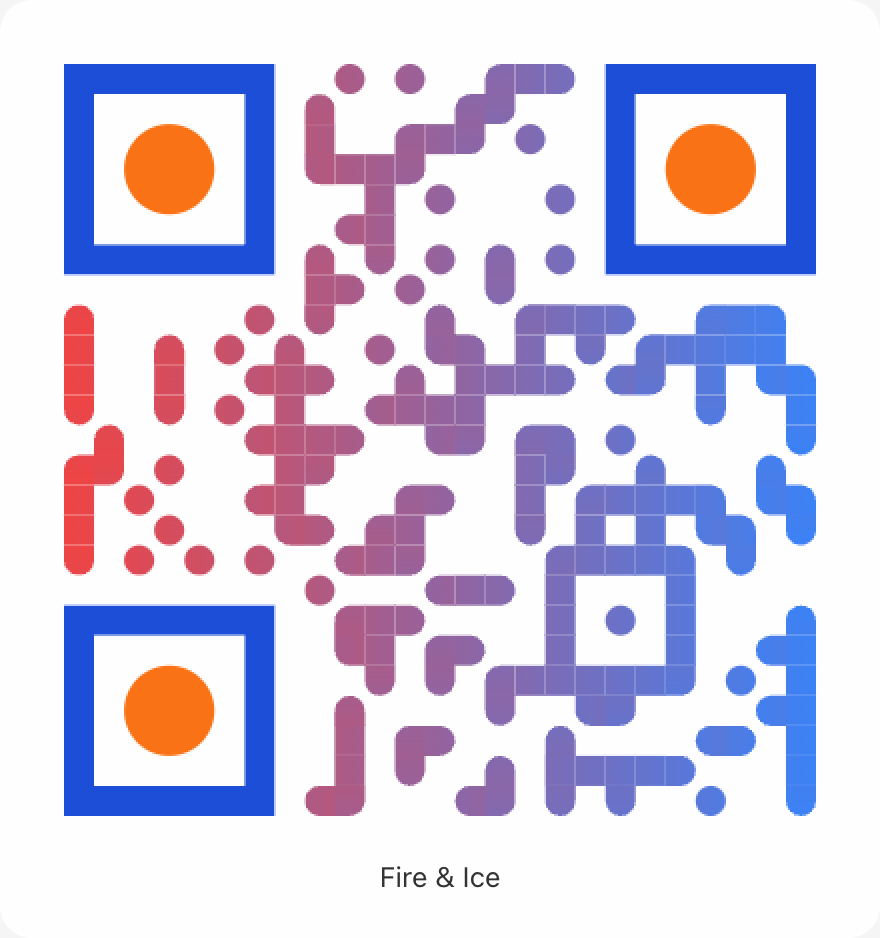 Fire & Ice QR code style