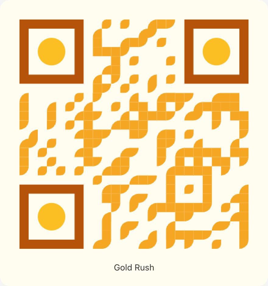 Gold Rush QR code style