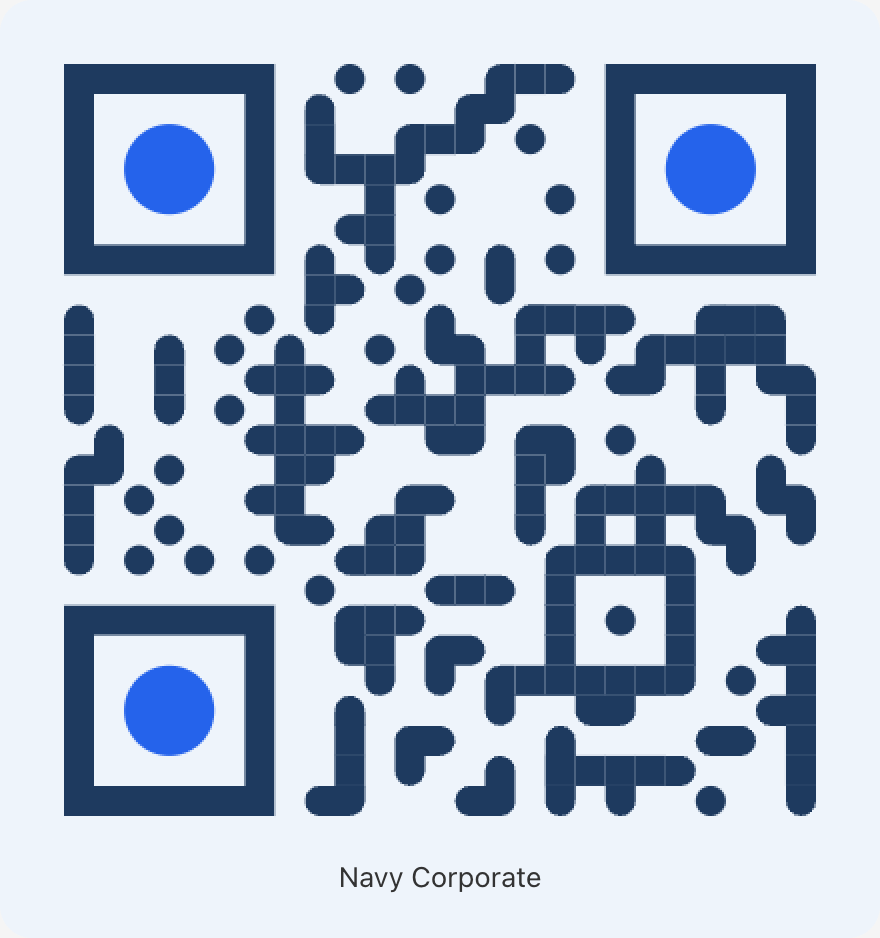 Navy Corporate QR code style