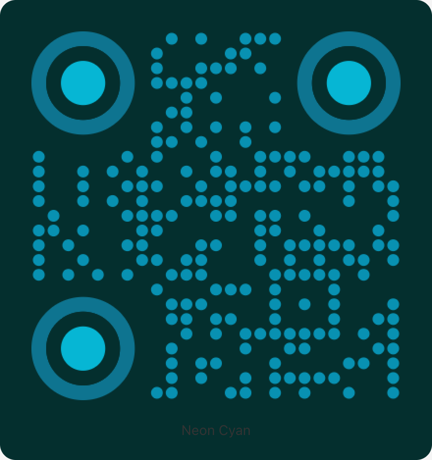 Neon Cyan QR code style