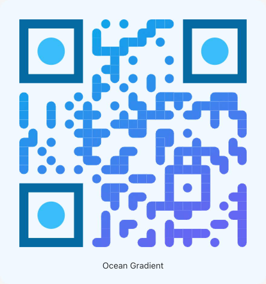 Ocean Gradient QR code style