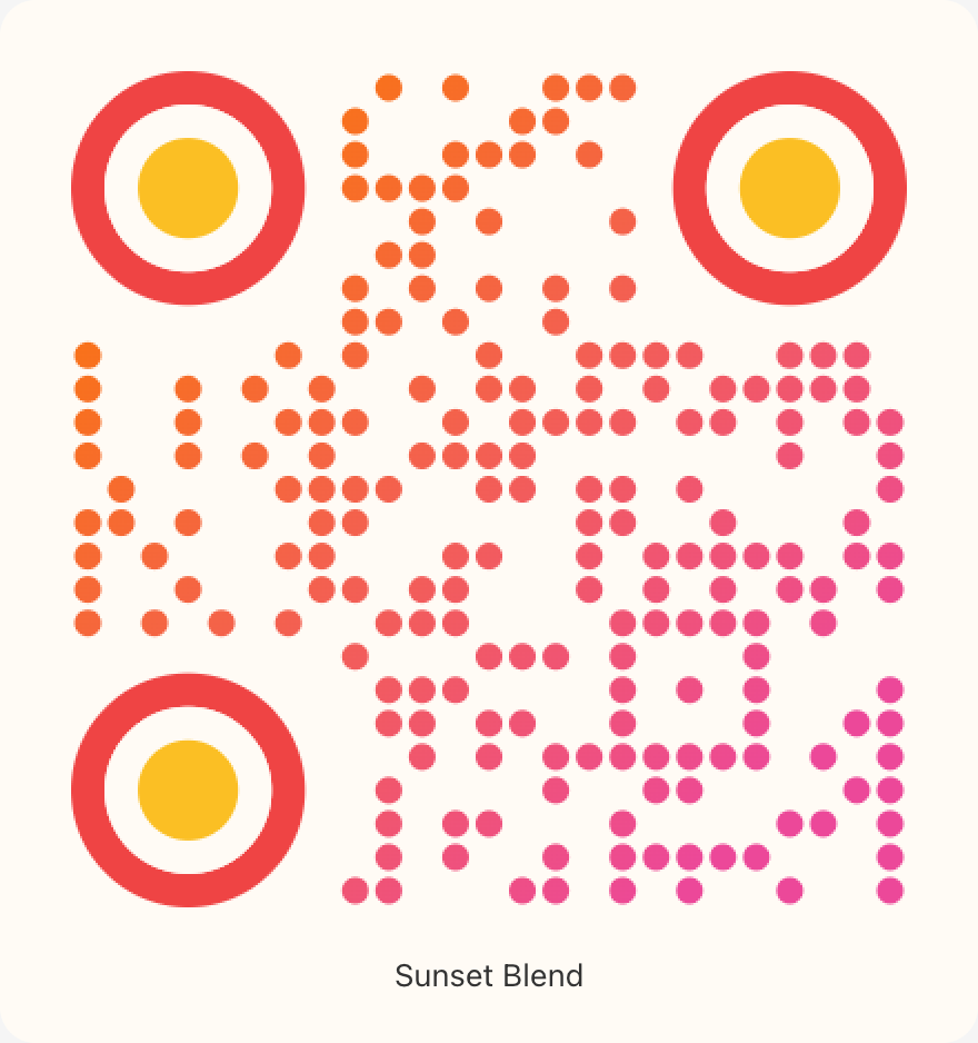 Sunset Blend QR code style